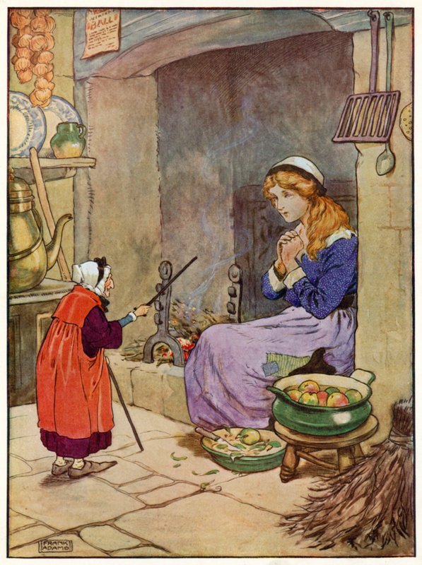 Askungen (färg litho) av Frank Adams