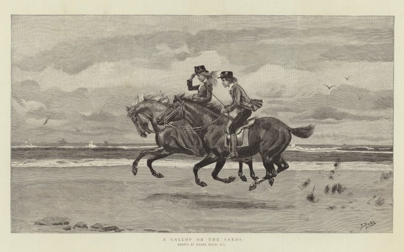 Galopp på sanden av Frank Dadd