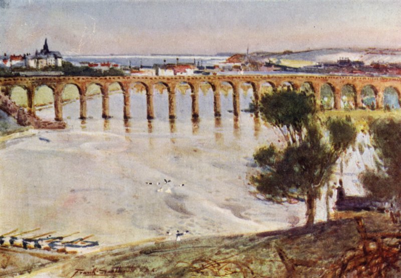 Berwick-on-Tweed (lito i färg) av Frank Southgate