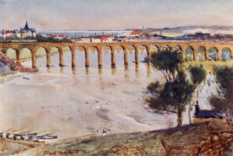 Berwick-on-Tweed (lito i färg) av Frank Southgate