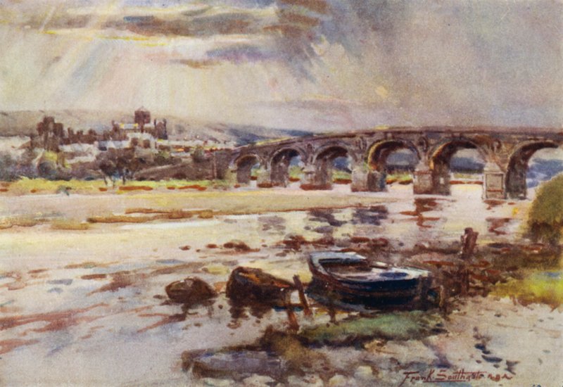Hexham (färg litho) av Frank Southgate