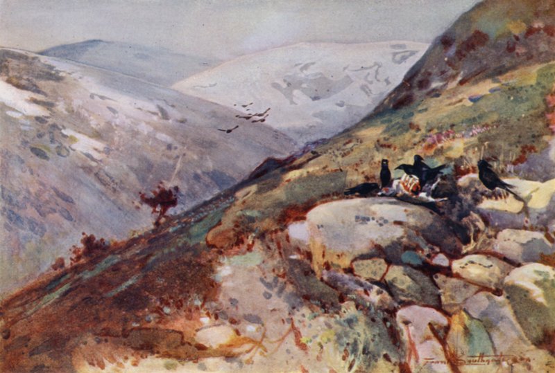Nära Kielder (färg litho) av Frank Southgate