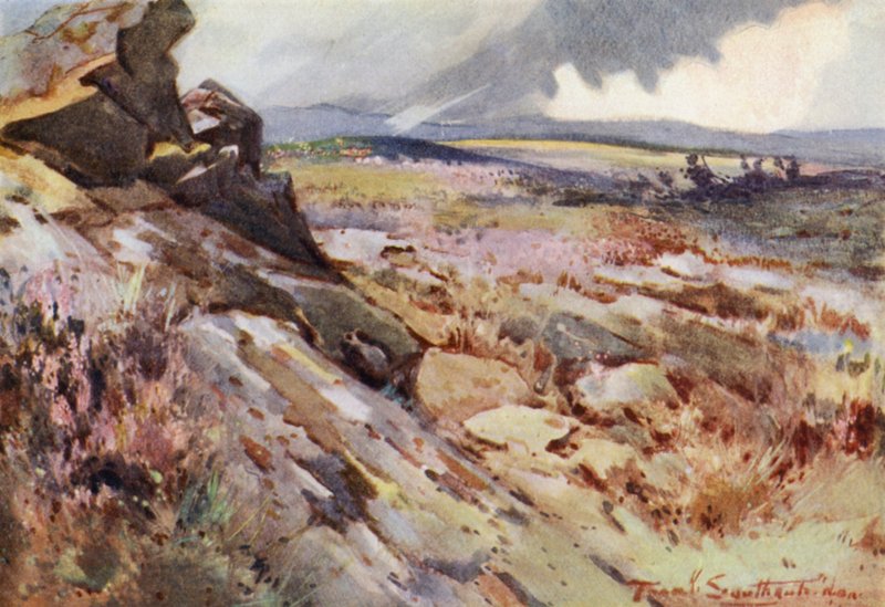 På den romerska muren (färg litho) av Frank Southgate