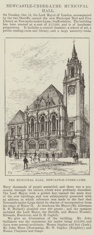Kommunhuset, Newcastle-under-Lyme av Frank Watkins
