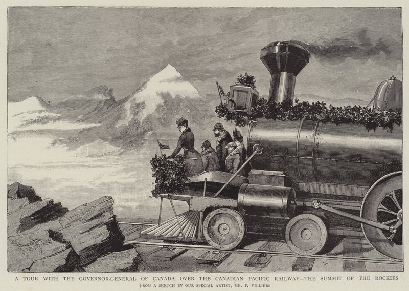 En tur med Kanadas generalguvernör över Canadian Pacific Railway, Rocky Mountains Summit av Frederic Villiers
