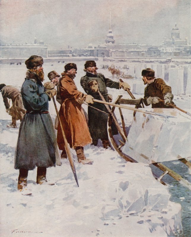 Isskärning på Neva av Frederic de Haenen