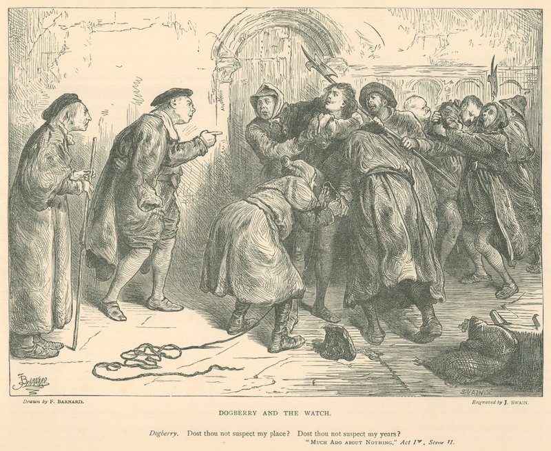 Illustration för Much Ado about Nothing av Frederick Barnard