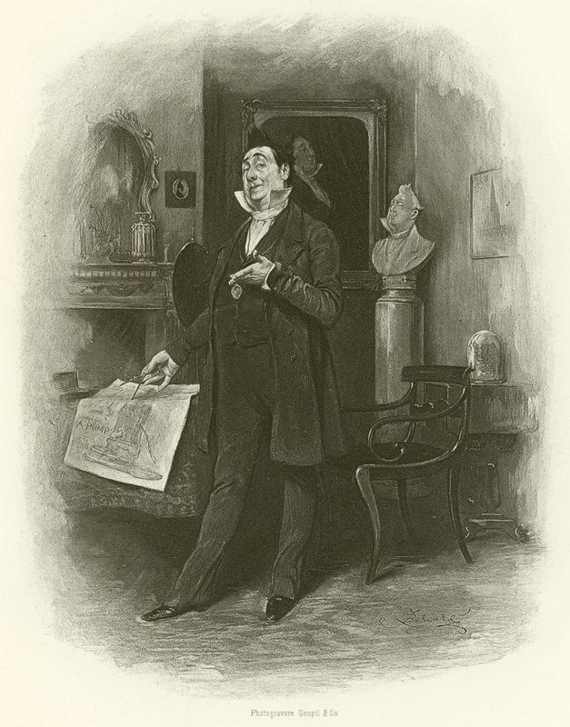 Mr. Pecksniff (gravyr) av Frederick Barnard