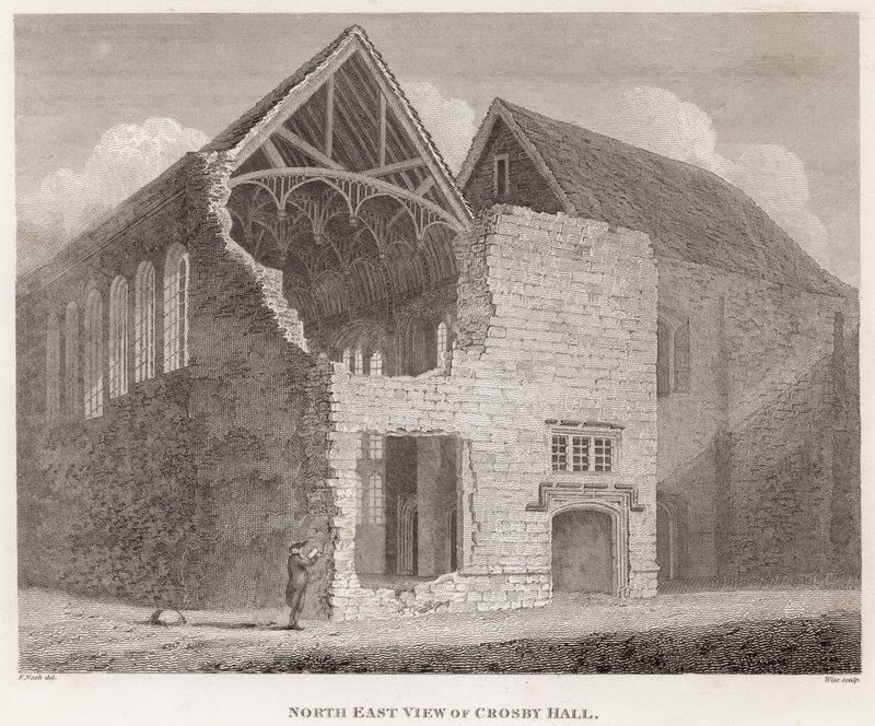 Nordostlig vy av Crosby Hall av Frederick Nash