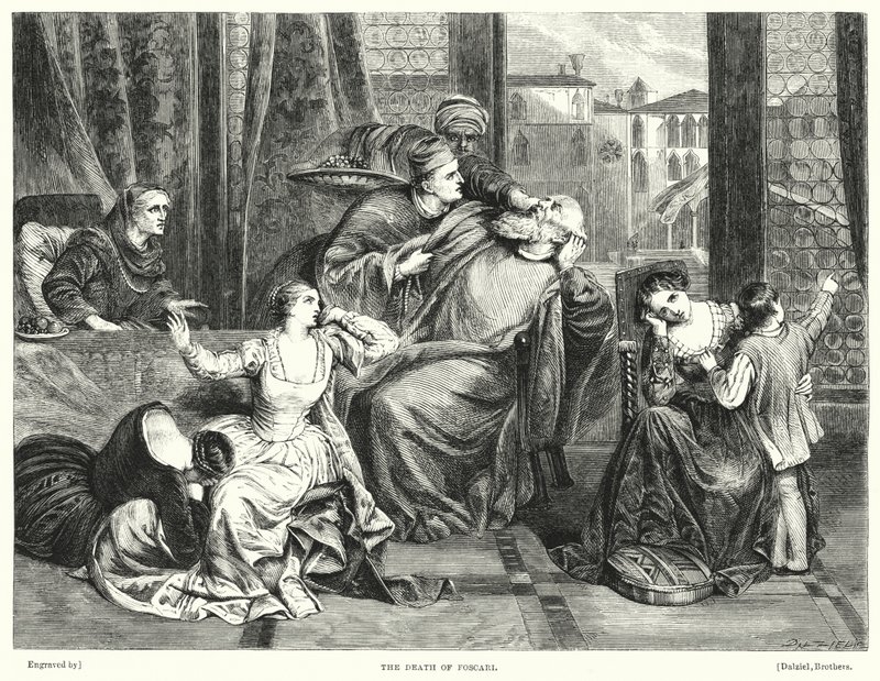 Foscaris död (gravyr) av Frederick Richard Pickersgill