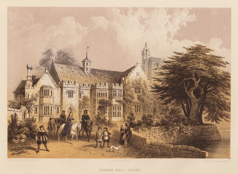 Horham Hall, Essex (akvatint) av Frederick William Fairholt