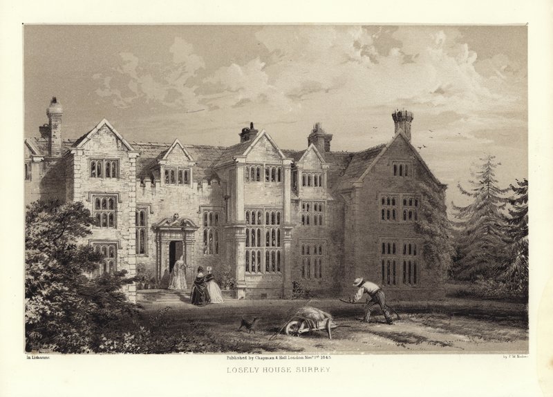 Losely House, Surrey (litotint) av Frederick William Hulme