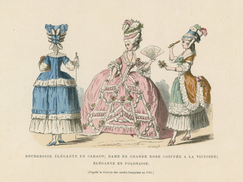 Franskt dammode, 1780 av French School