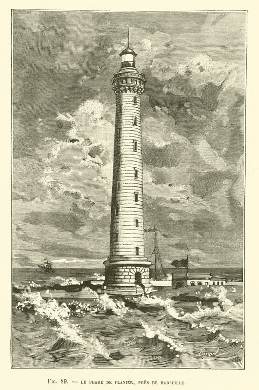 Planier fyr, nära Marseille av French School