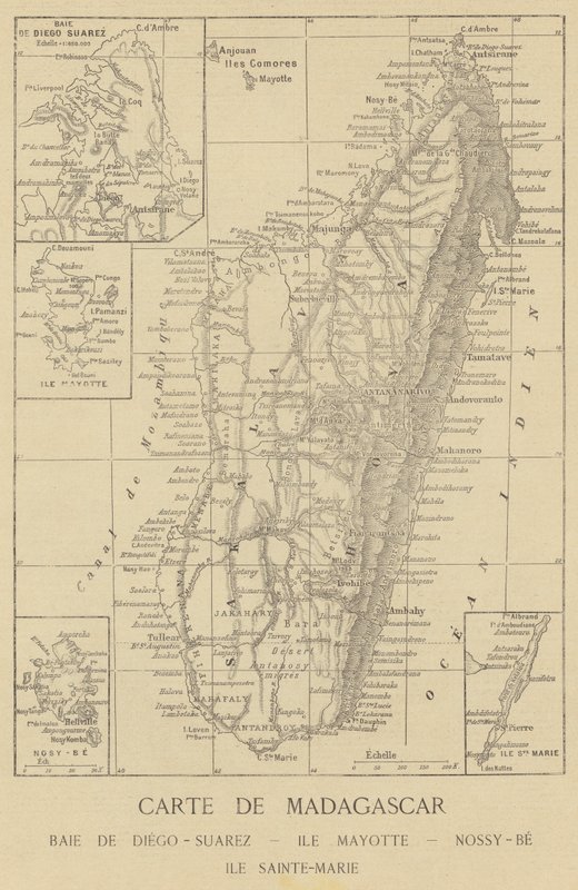 Karta över Madagaskar av French School