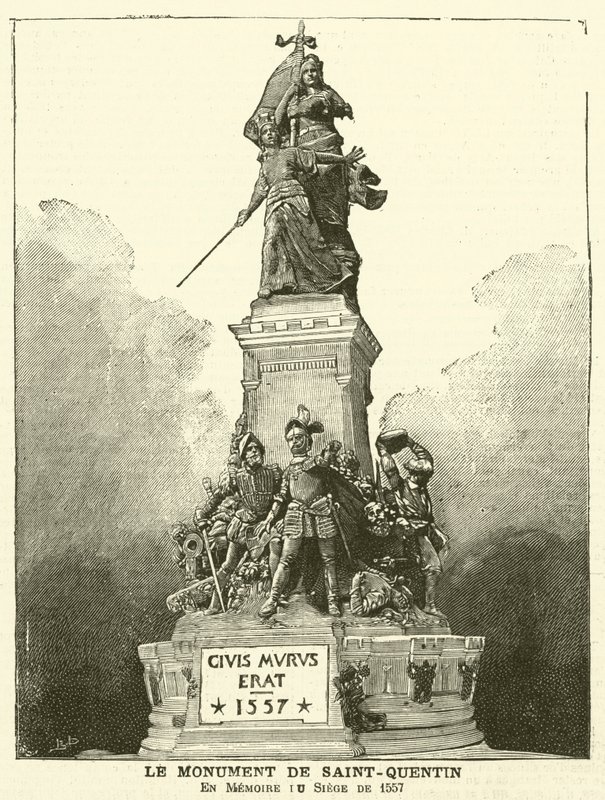Monument till minne av slaget vid Saint-Quentin, 1557 av French School