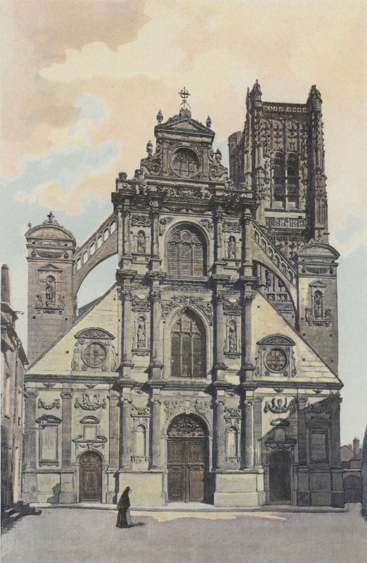 Auxerre, Saint-Pierre-kyrkan, Fasad O av French Photographer