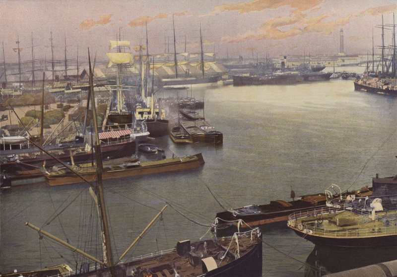 Dunkirk, utsikt över hamnen av French Photographer