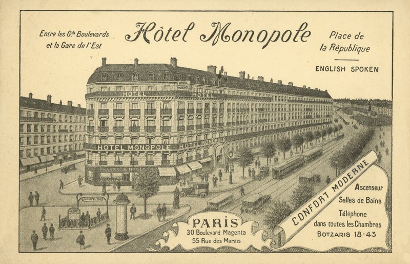 Hotel Monopole, Paris (litho) av French Photographer