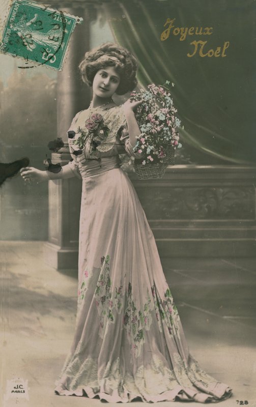 God Jul. Vykort skickat 1913. av French Photographer