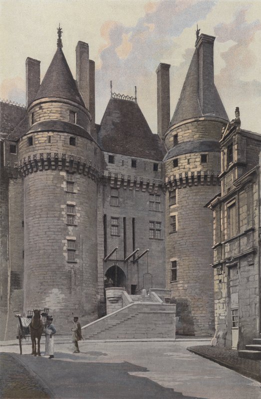 Langeais, Chateau, Entrésidan av staden av French Photographer