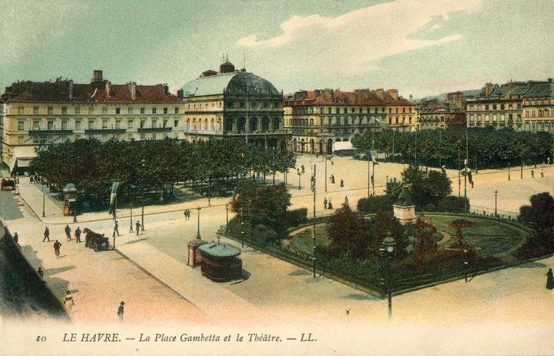 Le Havre, Place Gambetta, Teatern av French Photographer