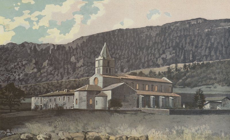 Leoncel, View of the Abbey, Cote N E av French Photographer