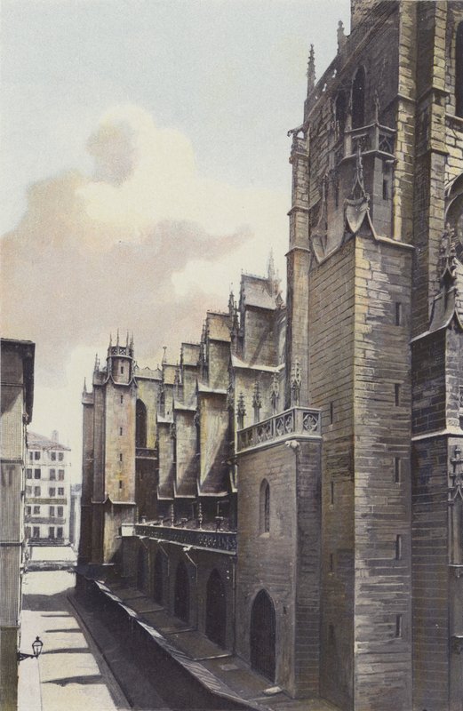 Lyon, St-Nizier Church, N sidofasad av French Photographer