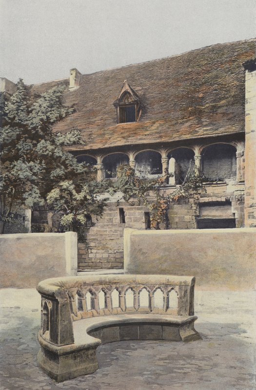 Nerac, Chateau, Fasad på gården av French Photographer