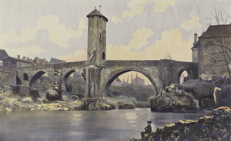 Orthez, bron över Gave de Pau av French Photographer