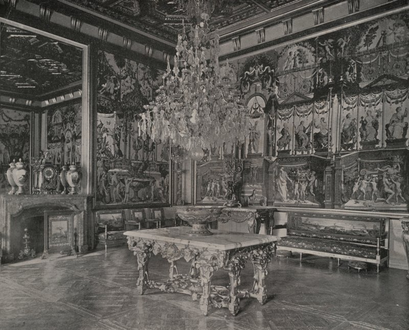 Palace of Fontainebleau, receptionssalong (s/v foto) av French Photographer