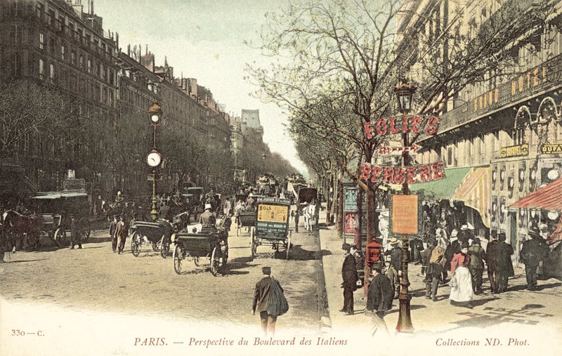 Paris, Boulevard des Italiens (färgfoto) av French Photographer