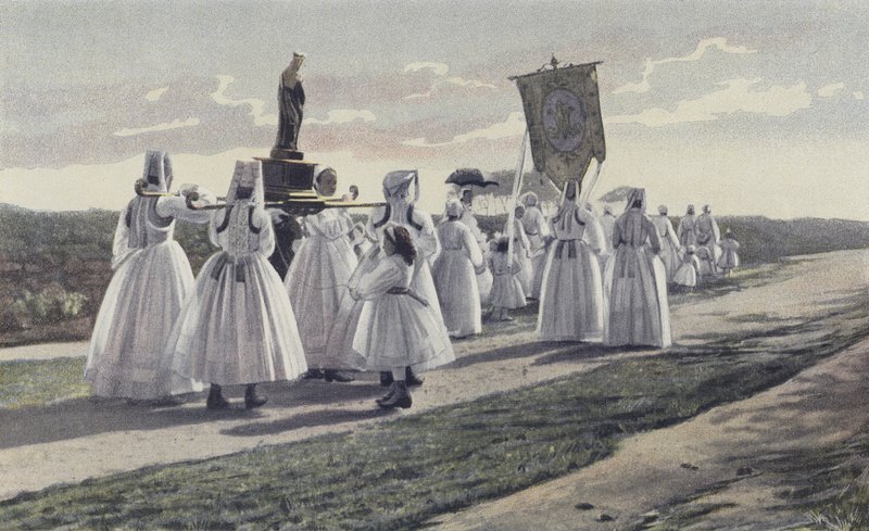 Ploare, Pardon, Procession på landsbygden av French Photographer