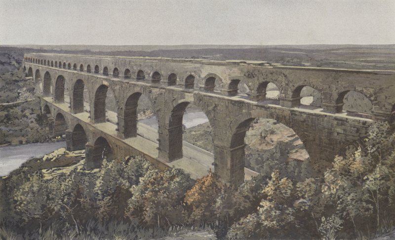 Remoulins, romersk akveduktbron, ovanför Gardon av French Photographer