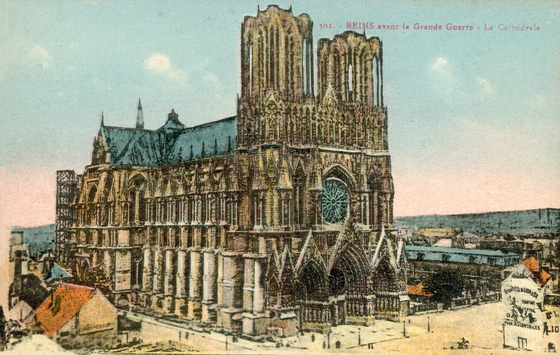 Reims, katedralen, före WW1 av French Photographer