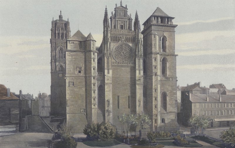 Rodez, Cathedrale, Fasad O av French Photographer