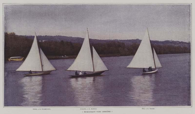 Segling uppströms medvind (färgfoto) av French Photographer