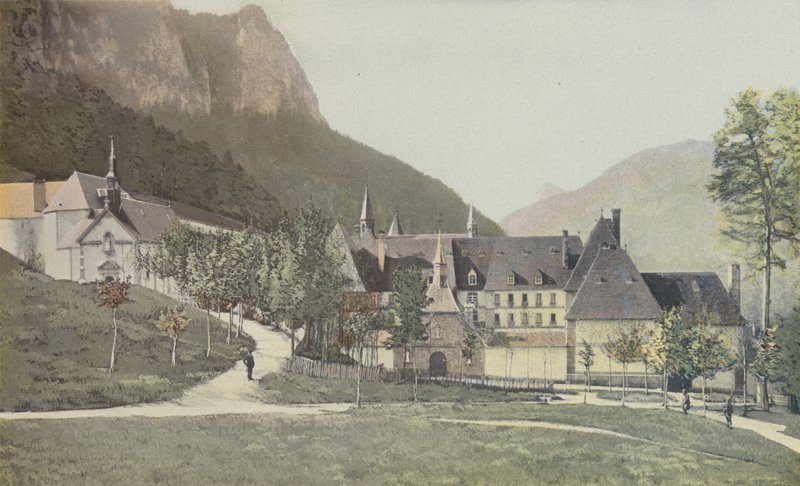 Saint-Pierre-de-Chartreuse, klostret Grande-Chartreuse, ingång av French Photographer