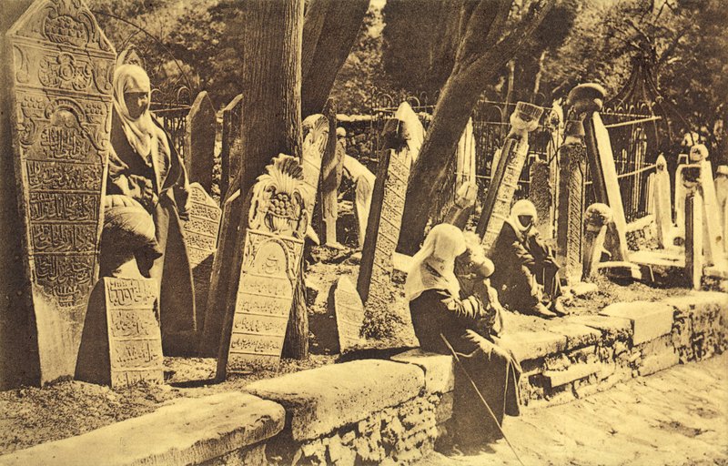 Turkiska kyrkogården, Istanbul (s/v foto) av French Photographer