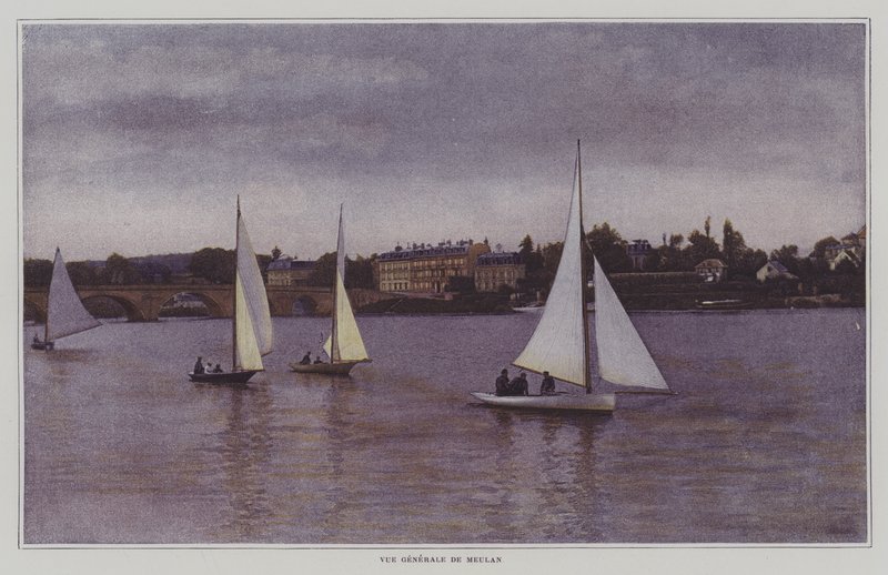 Utsikt över Meulan-en-Yvelines, Paris (färgfoto) av French Photographer