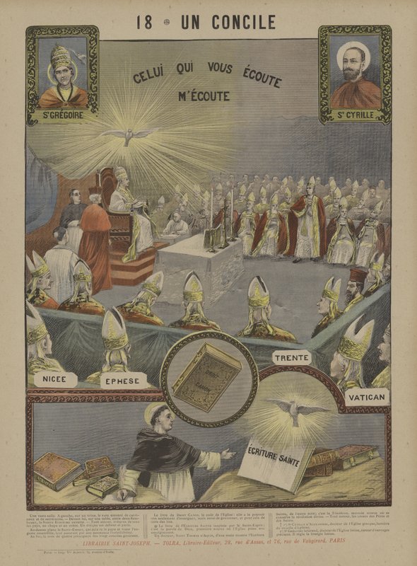 A Council (färg litho) av French School