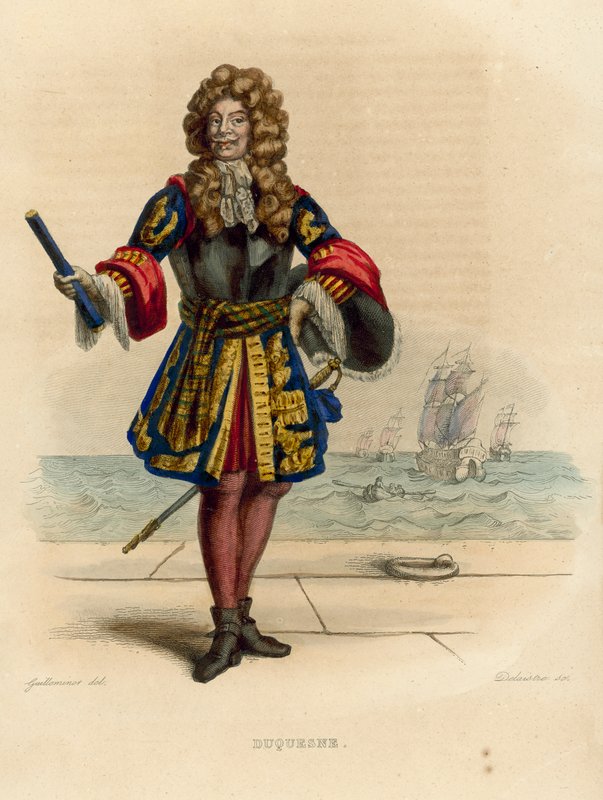 Abraham Duquesne (färgad gravyr) av French School