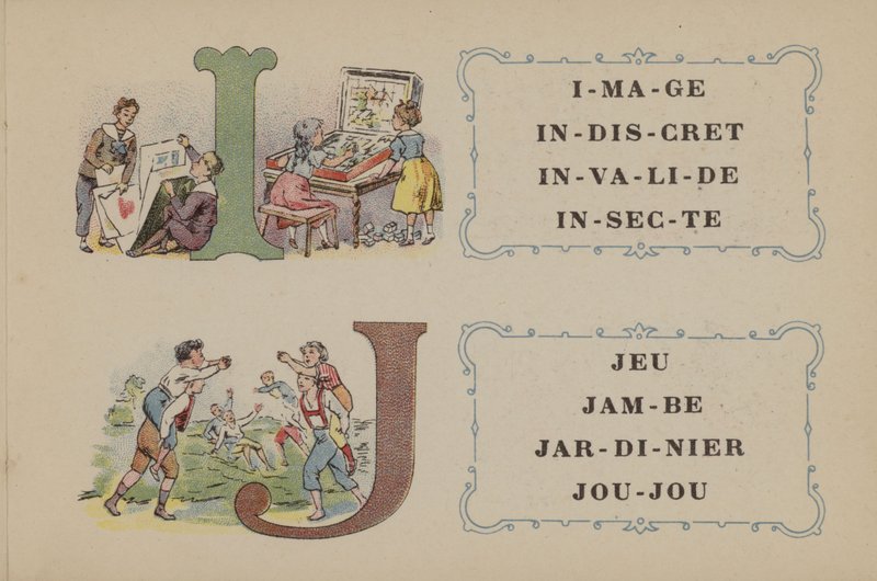 Falieres Phosphatine Alphabet (färg litho) av French School