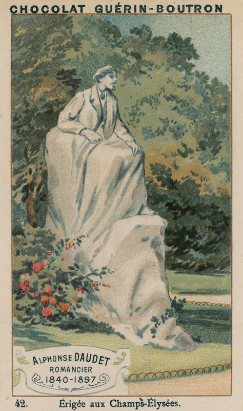 Alphonse Daudet, romanförfattare, 1840-1897, uppförd på Champs-Elysees av French School