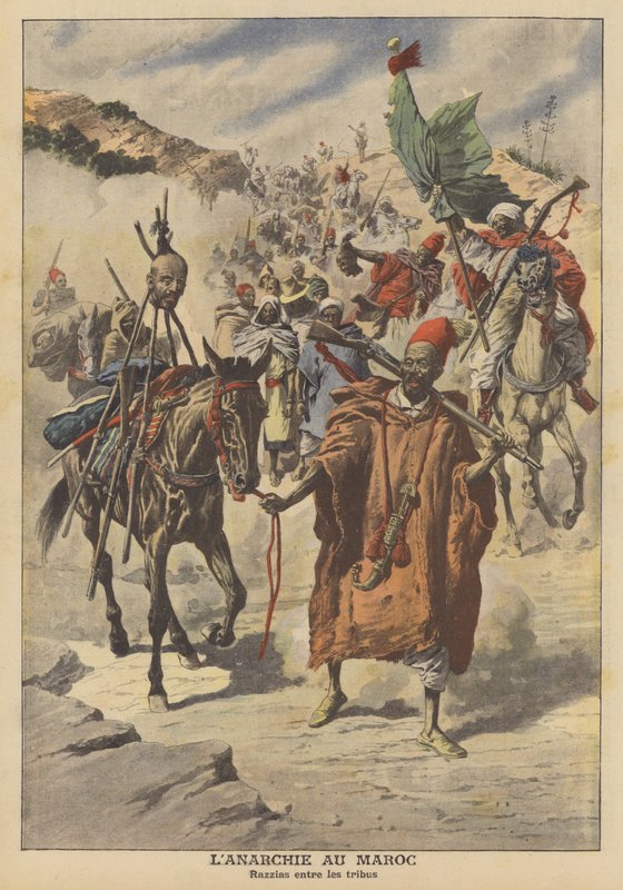 Anarki i Marocko (färg litho) av French School