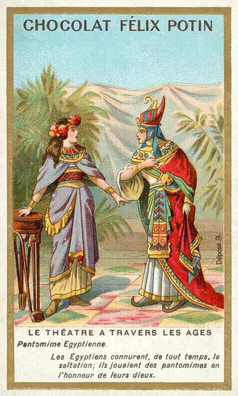 Forntida egyptisk pantomime (chromolitho) av French School