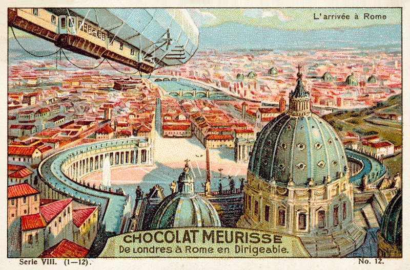 Ankomst till Rom (chromolitho) av French School
