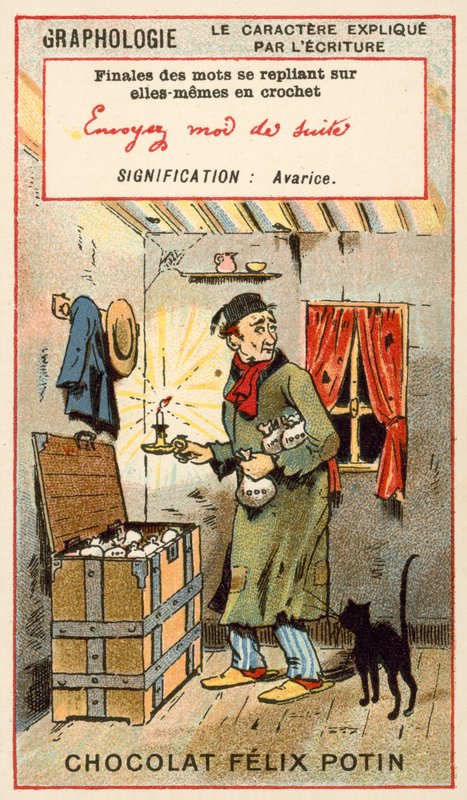 Girighet (chromolitho) av French School