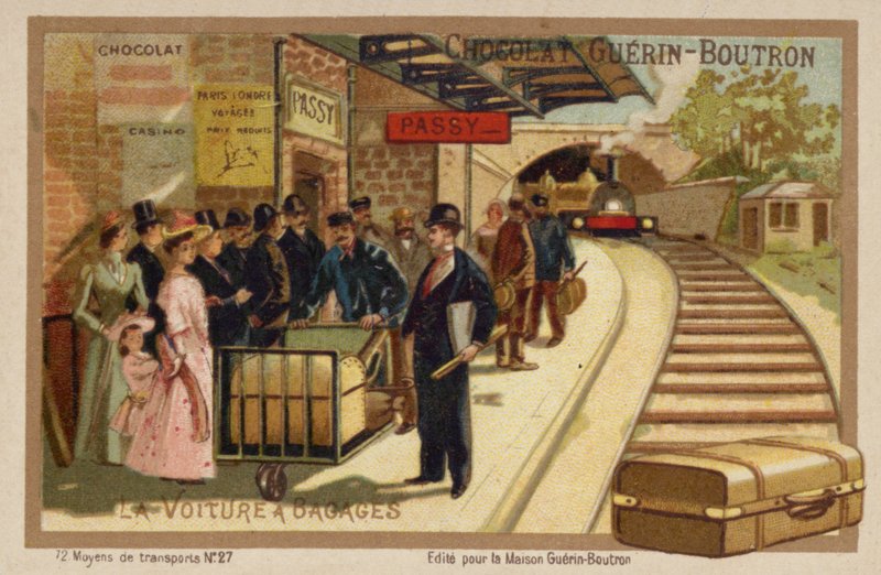 Bagagevagn (chromolitho) av French School