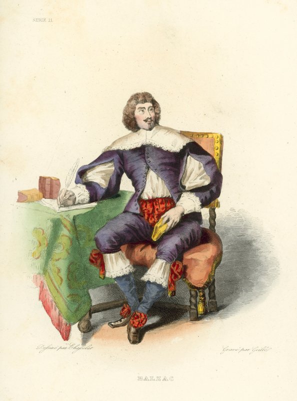 Balzac (färgad gravyr) av French School